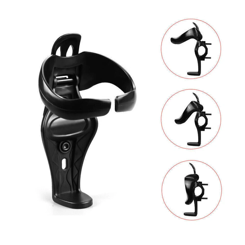Motorcycle Beverage Water Bottle Drink Cup Holder Rack Black For 20-28mm Pipe - Image 4 of 4