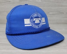 Vintage Snap Back Hat Concord Telephone Company Rope Embroidered Cap USA