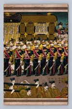 Interesting Antique Japanese Military Soldier Scene Art Postcard Uniforms ~1910s