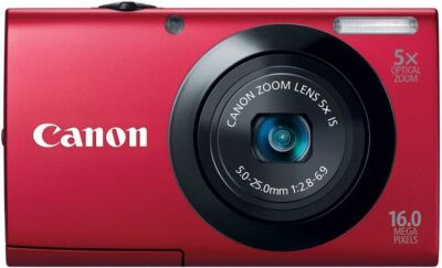 Canon PowerShot A3400 IS 16.0MP Digital Camera Red Tested Working