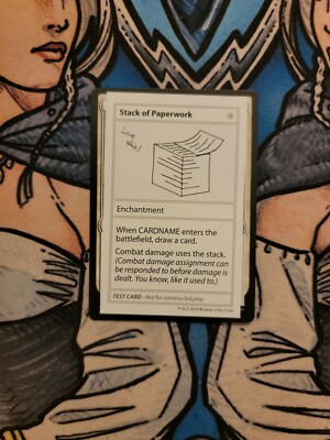 1x Stack of Paperwork Test Card (No PW Symbol) - NM/M Mystery Booster MTG