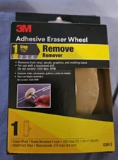 3M 03612 4" X 5/8" Adhesive Eraser Wheel - 1 STEP  Remove Sticky Glue Residue