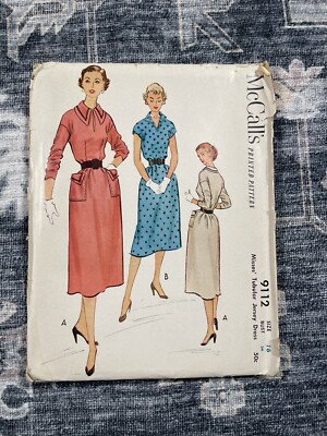 McCall's 9112 1950s Tubular Jersey Day Dress Sewing Pattern Bust 34Uncut |  eBay