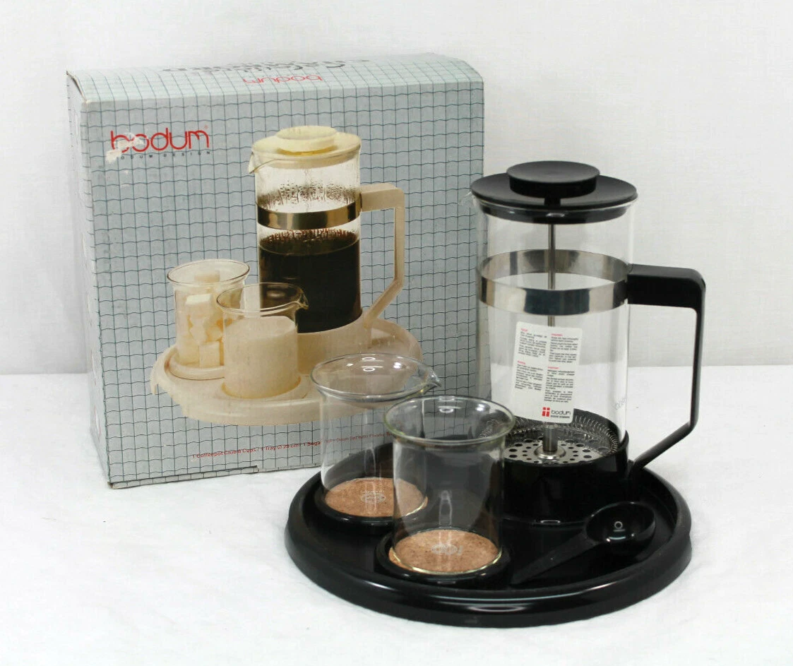 Bodum Chambord Club Set 8-Cup French Press Glass Sugar Creamer Coasters Tray