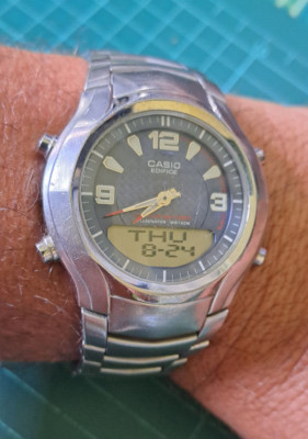 Vintage (00) Casio EFA-112 DIGI-ANA Edefice Quality Watch Telememo 30 *Very Good