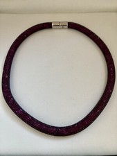 Swarovski Kristall Starburst Halsband Halskette lila 16 Zoll signiert & Schwan Logo