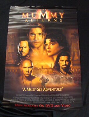 MUMMY RETURNS movie poster BRENDAN FRASER THE ROCK original video
