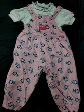 Vintage OshKosh B'gosh Vestbak Overalls Pink floral 24 months