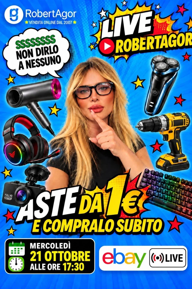 🔴 LIVE FUORI TUTTO 21 OTTOBRE ORE 17:30! 🤫 ASTE DA 1€ E COMPRALO SUBITO🔥