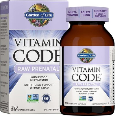 GARDEN OF LIFE, VITAMIN CODE RAW PRENATAL 180 Veg. Kapseln SUPER PREIS