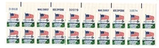 US Stamp Scott #1338D, 6c, Flag Over White House, Plate Block of 20, 3#, MNH