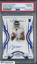 2022 Panini Flawless Rookie Debut Sapphire Malik Willis RC AUTO 2/10 PSA 8 POP 2