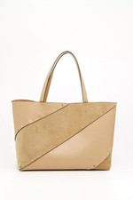 Valentino shopping bag rockstud wispy in calfskin and suede BEIGE/BROWN BNWT