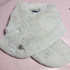 Epolene Faux Fur Shawl Off-White 120cm x 20cm Soft Elegant