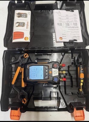 Testo 550s Smart Digital Manifold Kit with 2 Wireless Temp Clamps and case.
