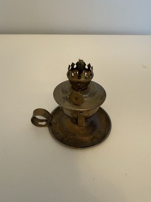 Vintage Small Copper Oil Lantern 3  tall 3 1/2 wide 12 Wick Burner 