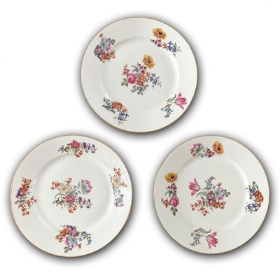 Limoges M-Fres Floral Print Salad Plates, Made in France, Set of 3