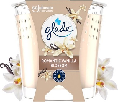 Glade Duftkerze, Romantic Vanilleblüte, angereichert mit ätherischen Ölen, ve