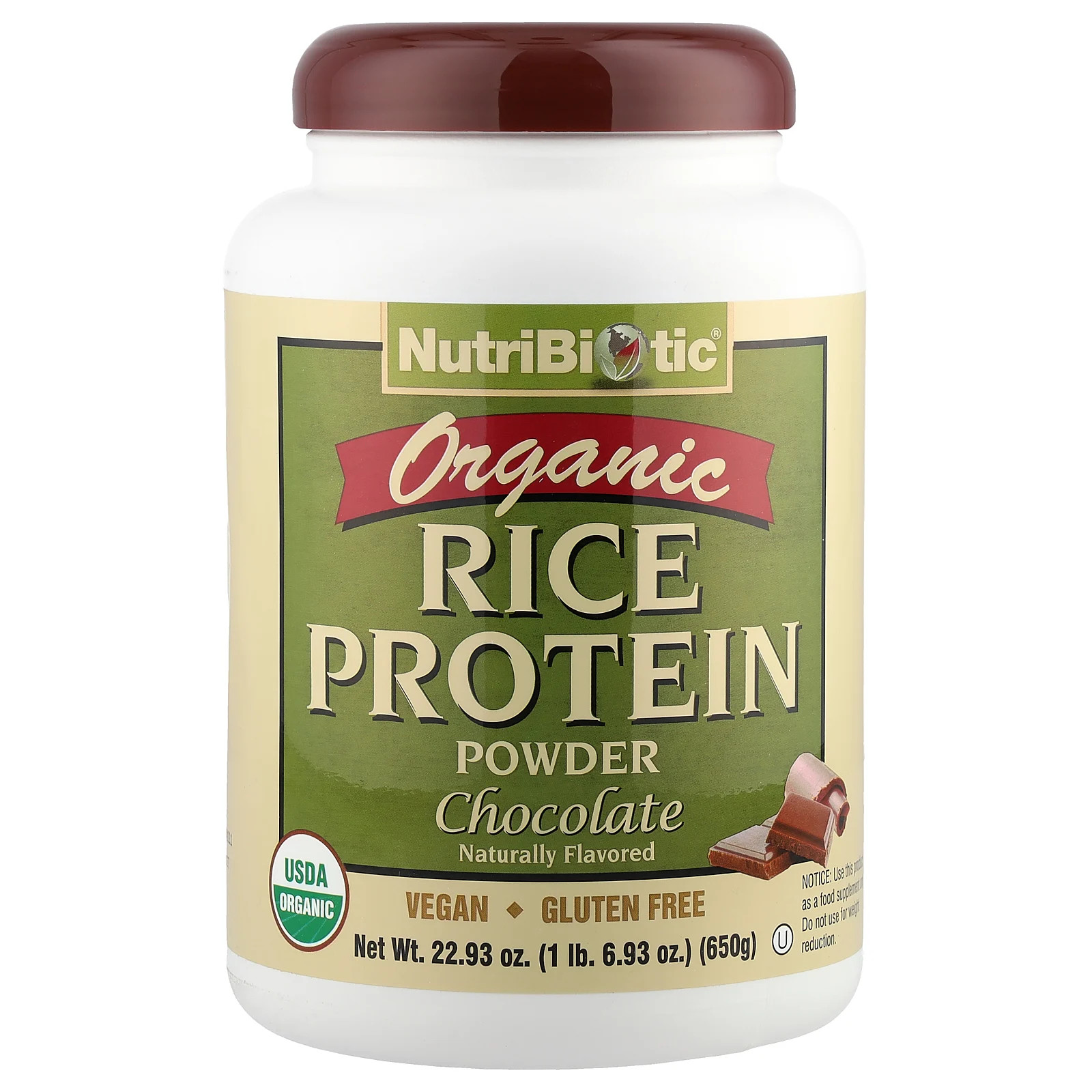 NutriBiotic Органический сырой рисовый протеи шоколад 6 9 унций 650 г без яиц 5090₽