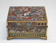 ANTIQUE CHINESE OR JAPANESE CLOISONNE DRESSER BOX