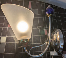 Wandlampe Chrom Glas Tütenlampe  Vintage Style