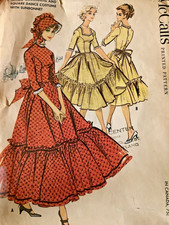 Sewing Pattern Vintage 1959 McCall's 2329 Newspaper Pieces Square Dance Dress