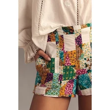 Anthropologie Pilcro The Kit High-Rise Utility Shorts Patchwork Multi Sz 30