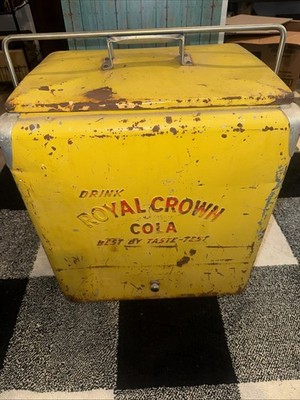 Vintage Yellow Metal Royal Crown Cola Louisville Cooler/ Chest tray insert
