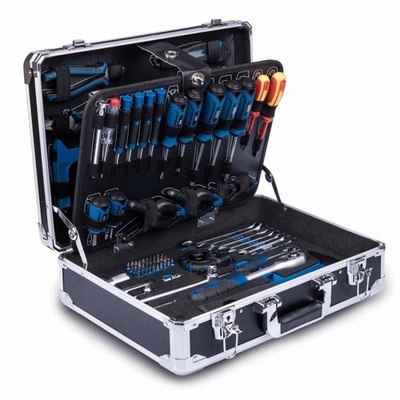 Scheppach Aluminium Werkzeugkoffer TB200 gefüllt | 141 teiliges Werkzeug Set
