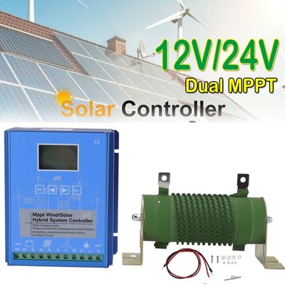 2000W MPPT Wind Solar Hybrid Charge Controller Solar&Wind Power Dunpload 12V 24V
