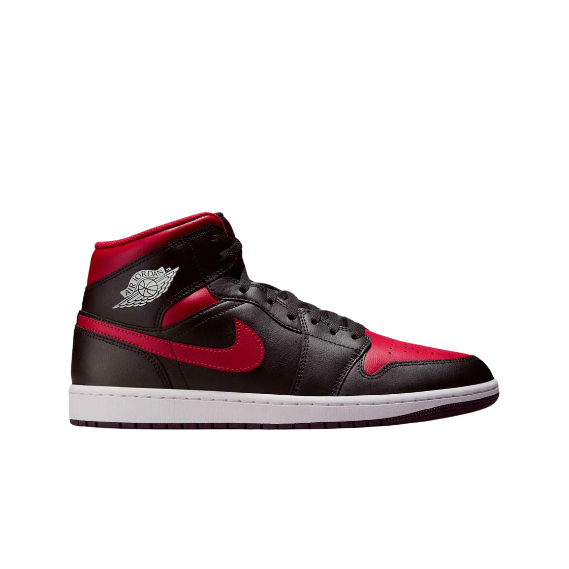 JORDAN Jordan 1 Mid Black Varsity Red Sneakers