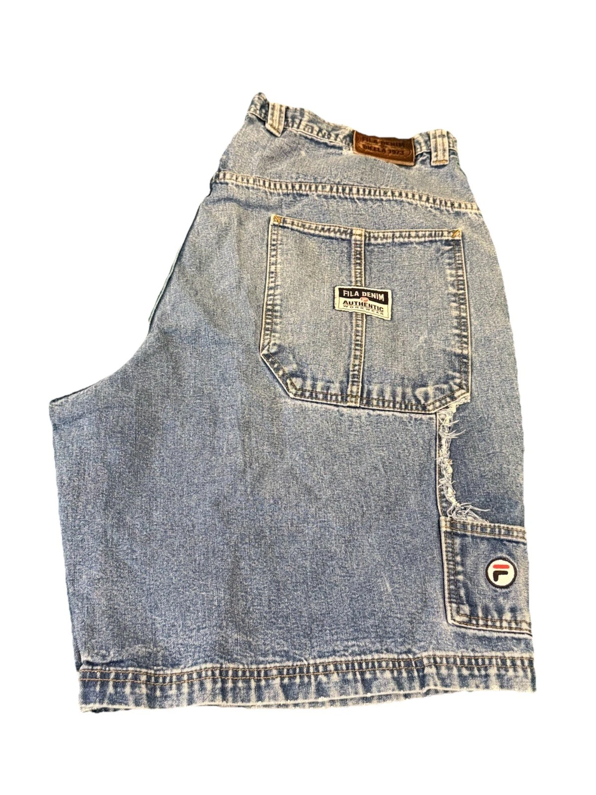 Fila Cargo shorts/Jorts skate Vtg Y2K baggy utility Pockets hammer loop Size 42