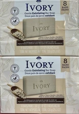 16 Bars IVORY Gentle Exfoliating Bar Soap Notes Of Warm Vanilla + Oat Milk 3.17