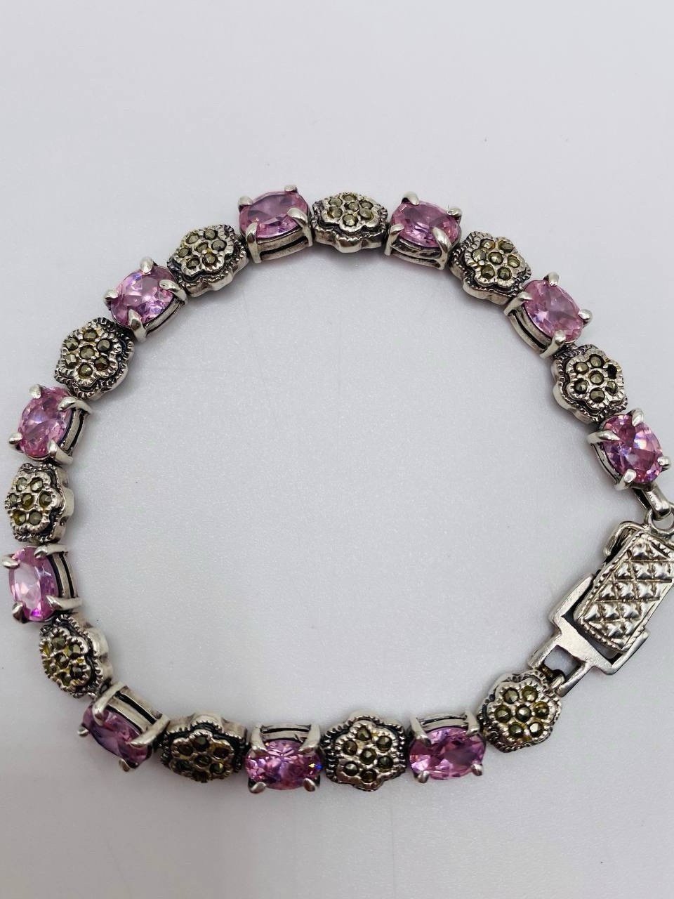 Bracelet Solid Sterling Silver 925 Marcasites Wom… - image 10