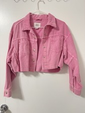 BDG Pink Cropped Jacket Women s  XS-TP Button...