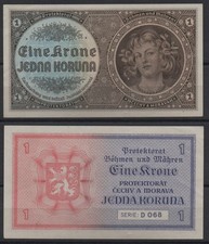 [31662] - PROTEKTORAT BÖHMEN und MÄHREN, 1 Krone, Serie D 068, o. D. (1940), Gra