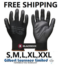 BLACKROCK PU COATED SAFETY WORK GLOVES GLOVE GARDEN GRIP MENS BUILDERS GARDENING