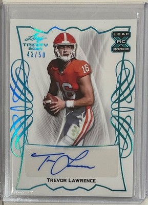 2021 Leaf Trinity Trevor Lawrence Auto Autograph Blue #d /50