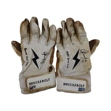 Oswaldo Cabrera Autographed Signed Inscribed Bruce Bolt White Game Used Gloves