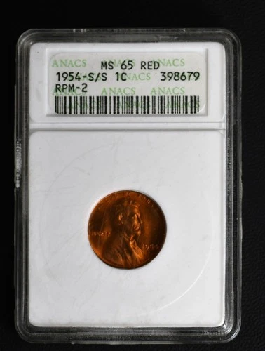 1954-S/S Wheat cent ANACS MS65 RD