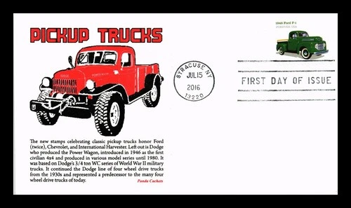 US COVER PICKUP TRUCKS 1948 FORD F-1 FIRST DAY ISSUE PANDA THERMOGRAPHED