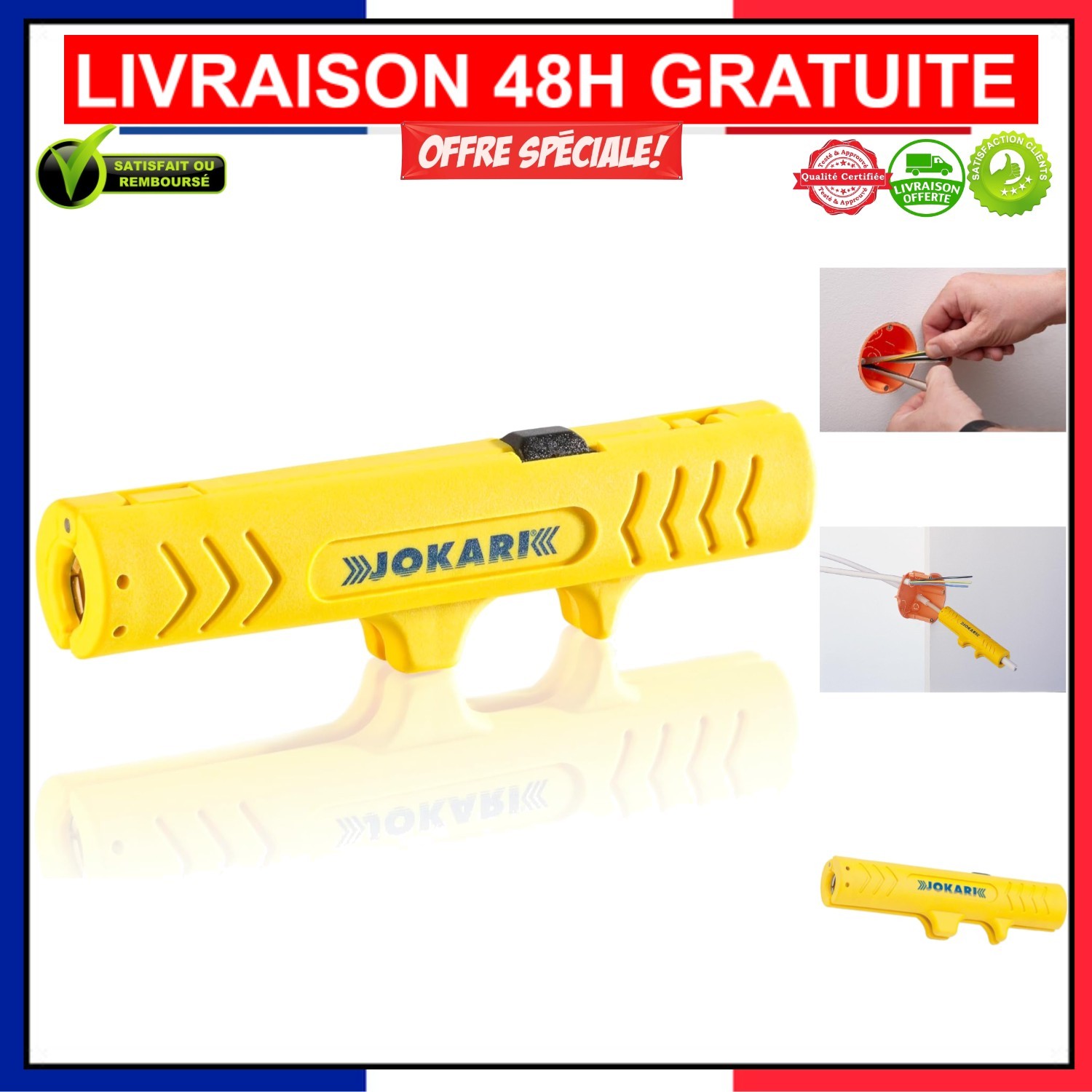 Pince à dénuder Jokari pour un dégainage rapide de 8 à 13mm²