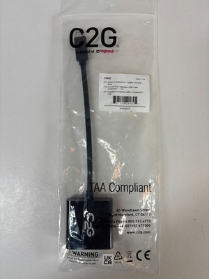 New C2G USB-C To DisplayPort Adapter C2G Black Compatible With Laptops & Tablets