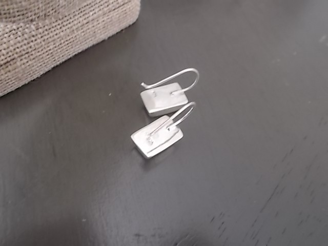 Sterling Silver .925 Rectangular Chunky  Hook Ear… - image 3