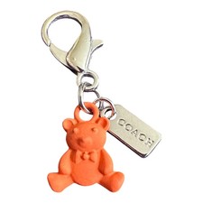 Coach Mini Bag Charm Keychain Orange Bear