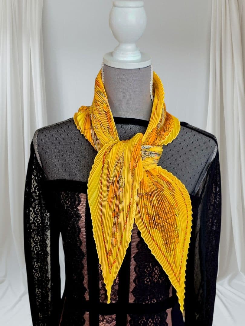 Hermes Pleated Scarf Constellation Pattern Hemisp… - image 5