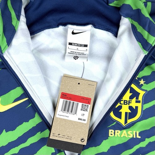 Nike Brazil Soccer Full Zip Jacket Youth Kids Size Large (Slim Fit) NWT - Picture 3 of 5