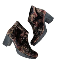 Toni Pons Finley Bootie Velvet Velour Paisley Print Multicolor Size 38 US 7.5