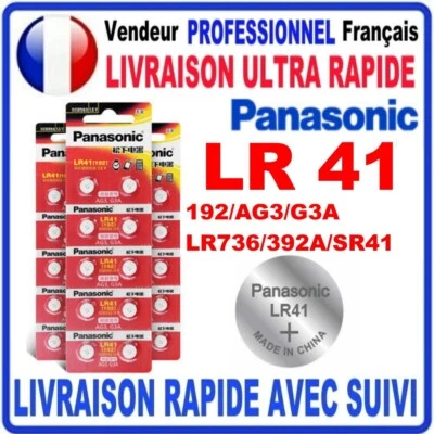Pile LR41 AG3 G3A 36A L736 1.5V PANASONIC AlcalinePile bouton QUALITÉ PREMIUM