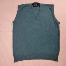 VTG Jantzen Sweater Vest 100 Orlon Acrylic Teal Confetti USA Men's Medium